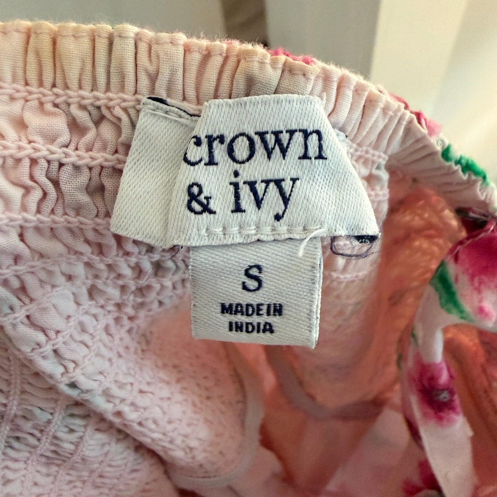 crown & ivy Pink Floral Tiered Maxi Dress with Tie Straps - Picture 2 of 2